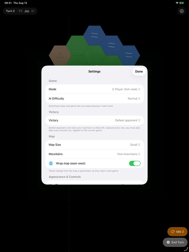 Settings on iPad.