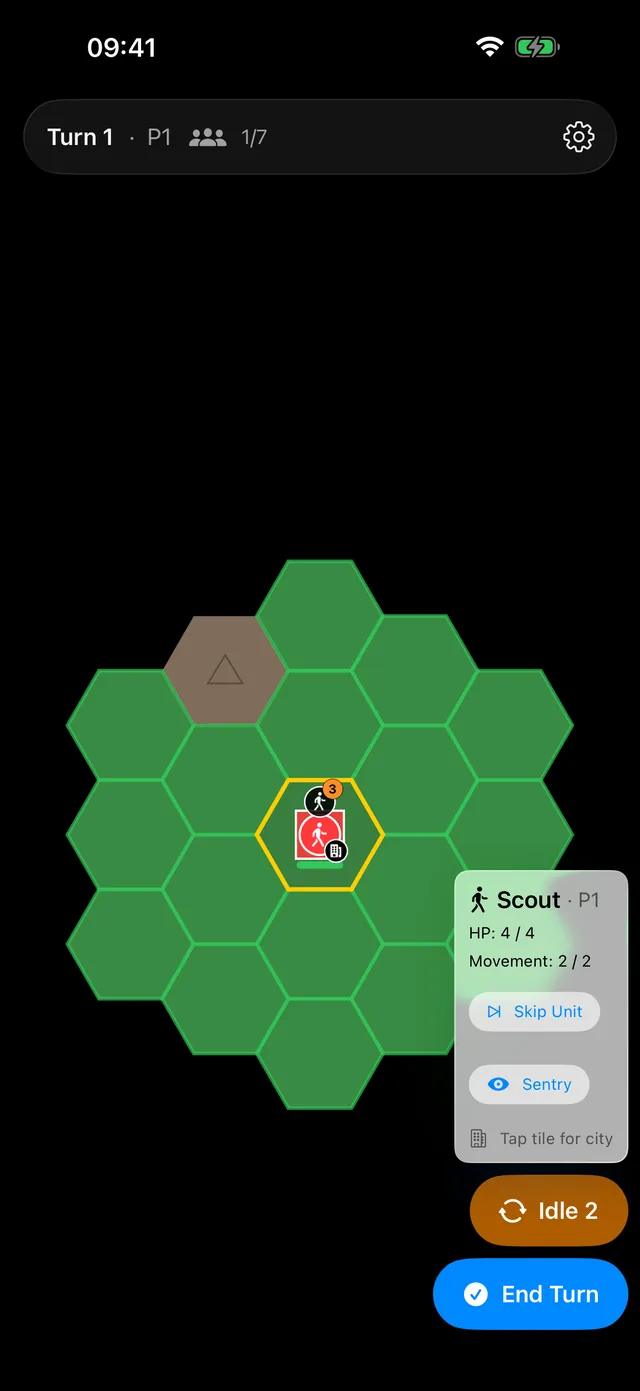A selected Scout in Last Known, with the panel showing what the unit can do.